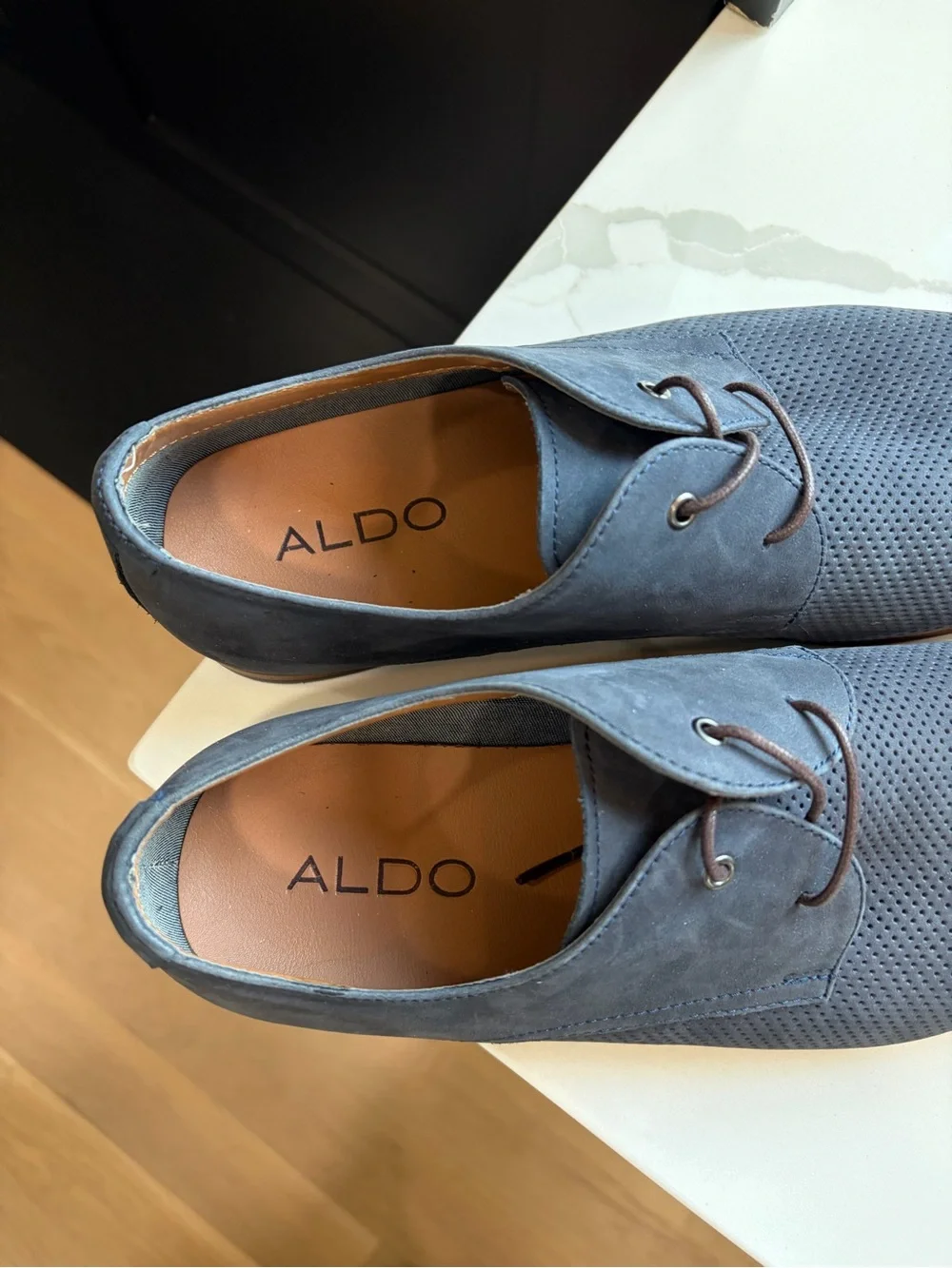 ALDO Men's Navy Blue Suede Dress shoes